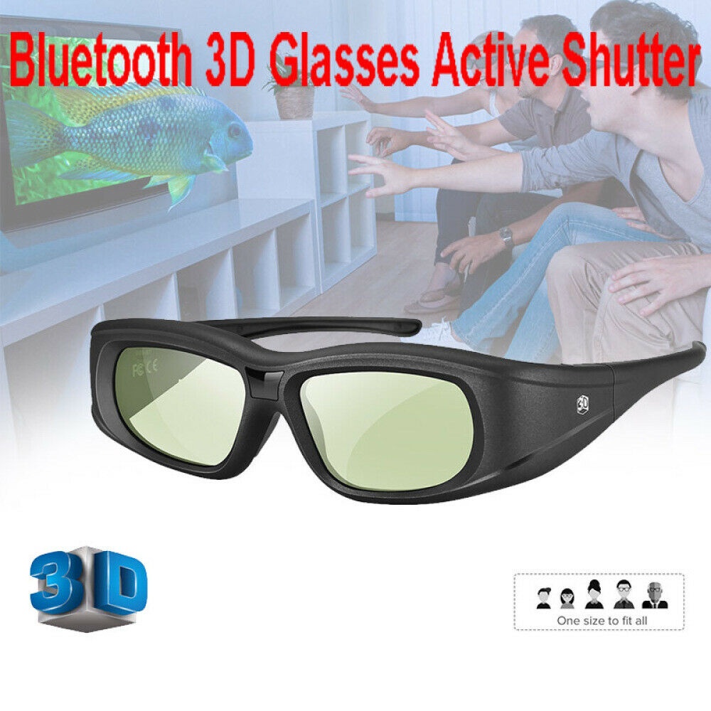 vr แว่นตา：Bluetooth 3D Glasses Active Shutter Rechargeable Eyewear