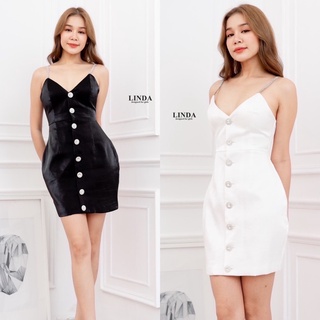 Dress แต่งกระดุมเพชรสายเพชร