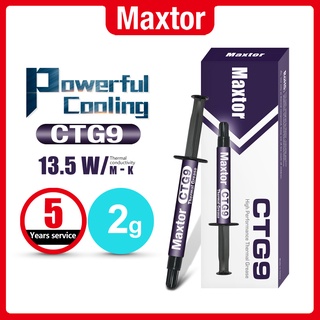 【รุ่นใหม่ 2022】Maxtor CTG9 2 กรัม ซิลิโคนระบายความร้อนทา CPU Thermal Paste Grease ตัวท็อป 13.5w/mK LED Silicone