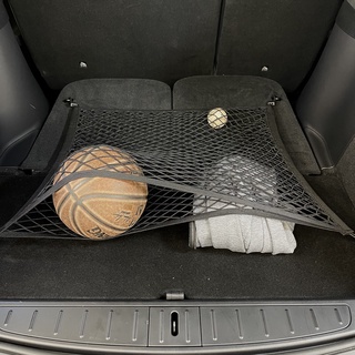 Tesla อุปกรณ์เสริมFor Tesla Model Y Cargo Bay Holding Net Double Layer Trunk Storage Organizer And 4 ieces Fixing Hookอะ