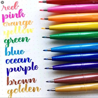 [SES15C] Pentel Touch Brush Sign Pen มีทุกสี SES15C