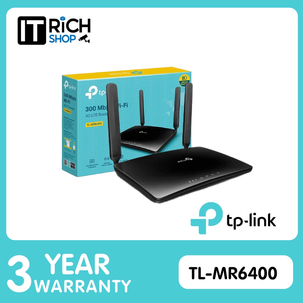 4G Router TP-LINK (TL-MR6400) Wireless N300 เราเตอร์ใส่ซิมปล่อย Wifi