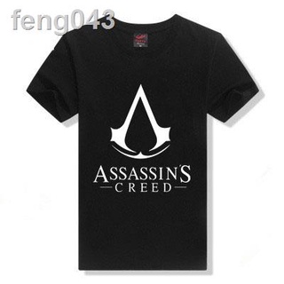 ❒เสื้อยืดแขนสั้น Assassin s Creed แขนสั้น Revolution 5 Rebellious Church Strips Connor Same Style Men Cultural Shirts Me