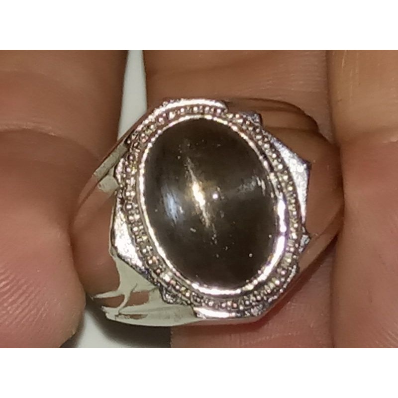 Star Black Sunstone ดั้งเดิมจากธรรมชาติ 12x8x6mm (มีหลัก) alpaca 7.5 Rp. 60,000