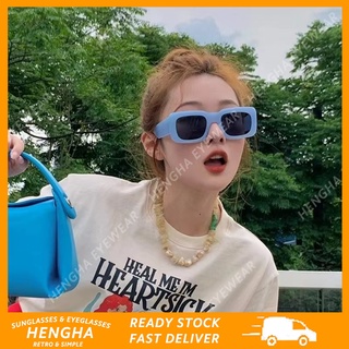 (HENGHA) ใหม่ แว่นตากันแดดแฟชั่น ทรงสี่เหลี่ยม สีแคนดี้ สไตล์ตะวันตก โมเดิร์น เรโทร