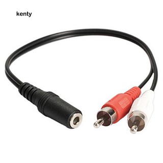 kt 3 . 5 mm 1/8   stereo female to 2 male rca แจ็คอะแดปเตอร์แยกสายเคเบิ้ลเสียง y