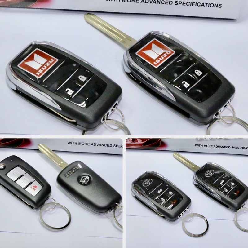 🛻ชุดรีโมทรีโมทเปิด-ปิด ตรงรถToyotaพับnew/Isuzu พับnew/Nissanพับnewรุ่นพับดอกกุญแจ🚗