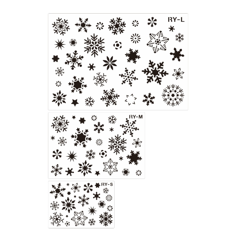 Kelln Snowflakes Stencil Christmas Template สําหรับวาดภาพบนกระดาษผ้าใบพลาสติก