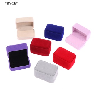 Byce&gt; ใหม่ กล่องกํามะหยี่ ทรงสี่เหลี่ยม สําหรับใส่เครื่องประดับ แหวนคู่รัก