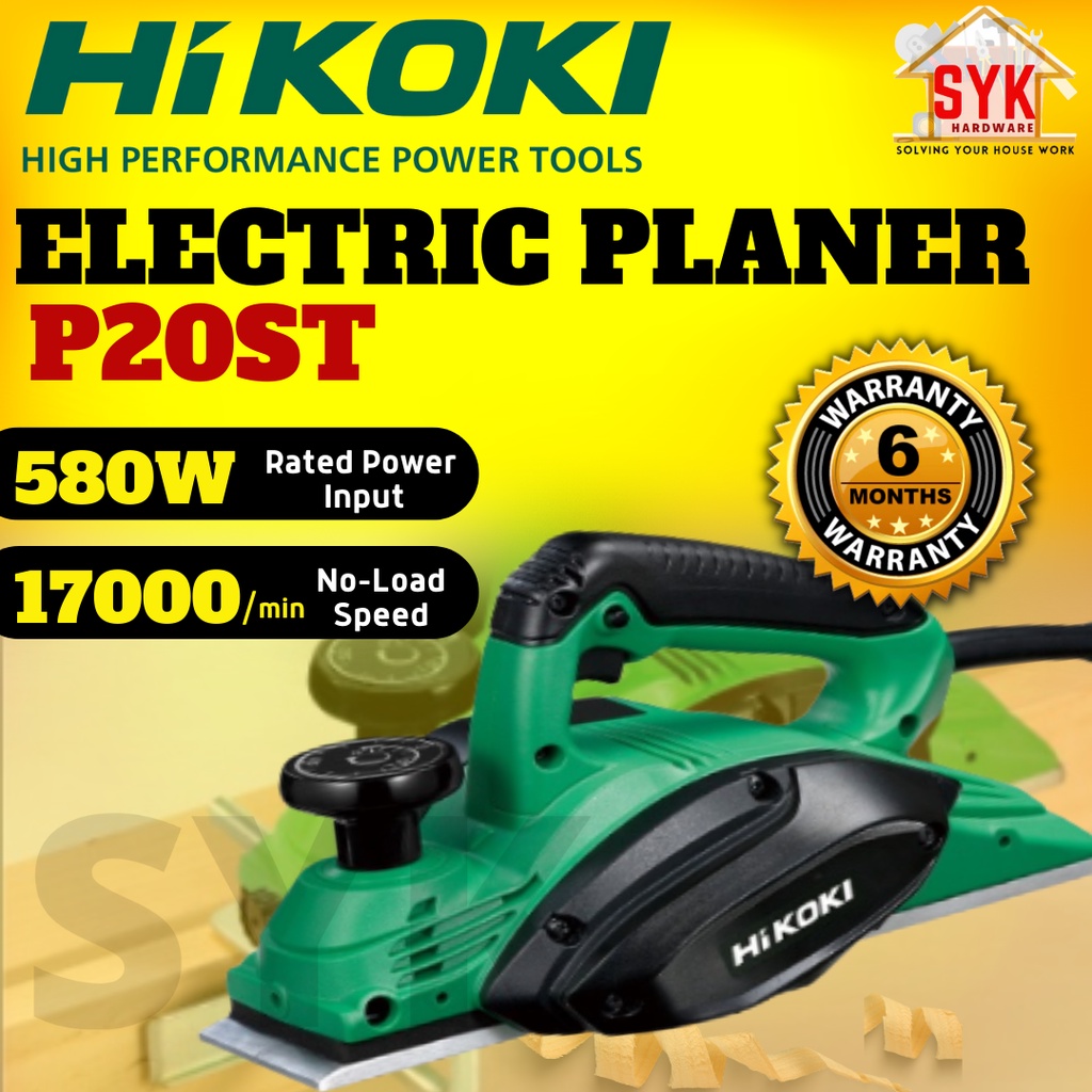 Syk HIKOKI HITACHI P20ST 82 มม.ไฟฟ้าเครื่องไสไม้เครื่องมืองานไม้ Mesin Ketam Kaayu Elektrik (580W)