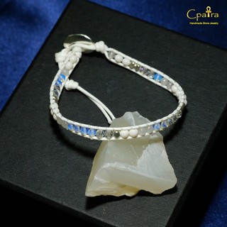 กำไลหินเชือกถัก Crystal quartz x Opalite ....