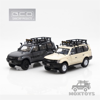 โมเดลรถยนต์ GCD 1:64 Toyota Prado 90 LHD สีเทา สีดํา