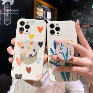 เคสไอโฟน เคสมือถือ ลายดอกไม้ และใบไม้ พร้อมขาตั้ง สำหรับ Compatible For IPhone 11 pro max 6 7 6S 8 Plus 12 mini 12 pro max X Se 2020 6SPlus 7Plus 6Plus 8Plus XR XS max