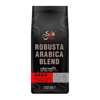 โซเล่ คาเฟ่ แบล็ค เมล็ดกาแฟคั่ว อาราบิก้าผสมโรบัสต้า 1000 กรัม/Sole Cafe Black Robusta Arabica Blend 1000g