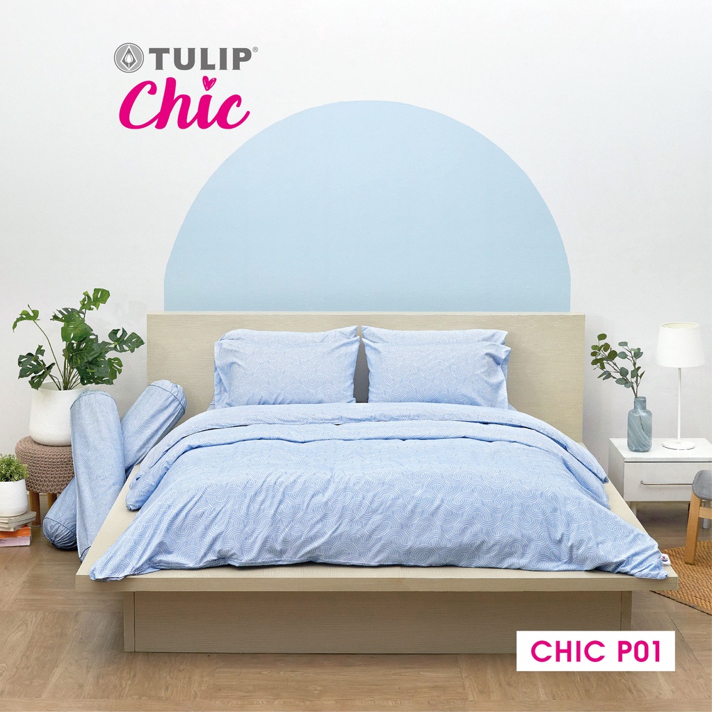 ซื้อ [ส่งฟรี] TULIP ชุดเครื่องนอน ผ้าปูที่นอน ผ้าห่มนวม รุ่นTULIP CHIC พิมพ์ลาย CHIC P01  สัมผัสนุ่มสบายสไตล์มินิมอล