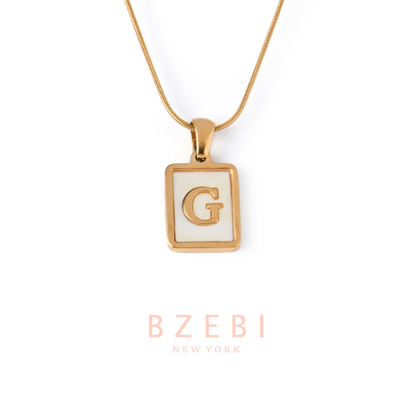 BZEBI สร้อยคอ จี้ตัวอักษรภาษาอังกฤษ a z  ผู้หญิง สแตนเลส โซ่ necklace จี้ทอง ภาษาอังกฤษ เงิน 18k สําหรับผู้หญิง 1070n