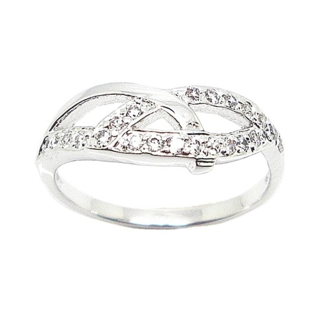 แหวนผู้หญิงแฟชั่น แหวนแฟชั่น แหวนเพชร cz ชุบทองคำขาว