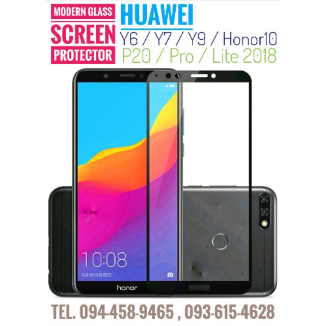ฟิล์มกระจก Huawei Y6/Y7/Y9  honor 10 / Pro20 , Pro , Lite  2018