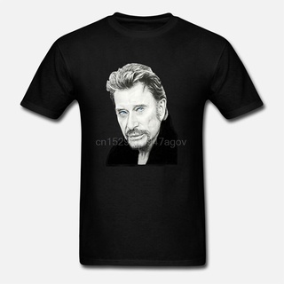 เสื้อยืดผ้าฝ้ายพิมพ์ลายแฟชั่น ใหม่ เสื้อยืดแขนสั้น พิมพ์ลาย Johnny Hallyday แฟชั่นฤดูร้อน สําหรับผู้ชาย Oepfif99Cleicl60