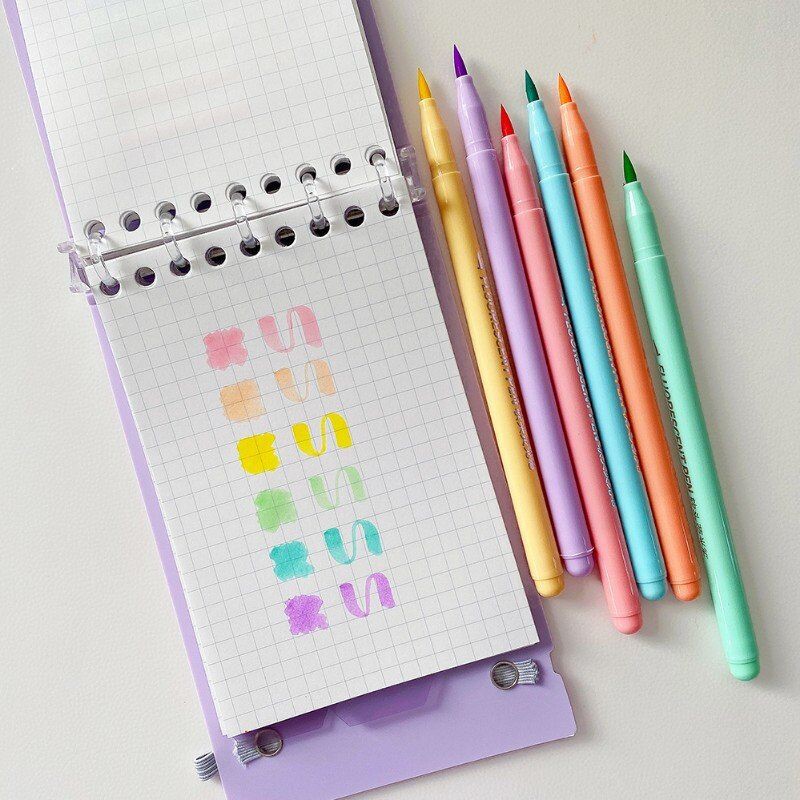 ชุดแปรงปากกามาร์กเกอร์ 6 สีเครื่องเขียน