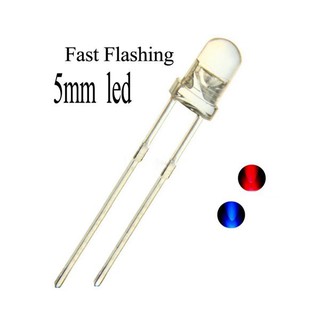 LED Flashing 5 MM สีสลับแดงกับน้ำเงิน 5 ชิ้น