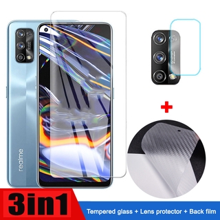 （3in1）Realme 7 pro Tempered Glass Realme 7 6i 5i 5s 6 Pro C12 C15 C11 C3 Tempered Glass Screen Protector Realme7 2.5D 9H Protective Film