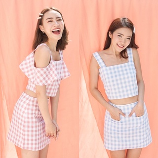 กระโปรงสั้น Gingham mini skirt