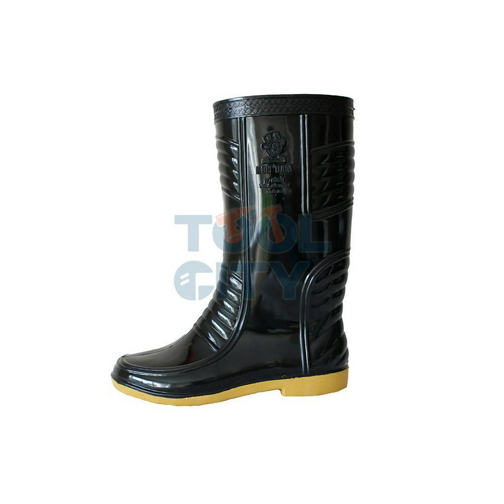 รองเท้าบูทยาว 2 สี เคดี (K.D.) ความสูง 14 นิ้ว เบอร์ 11.5 (43-44 ซม.) ป้องกันพื้นลื่น น้ำมัน และ กระแสไฟฟ้าได้
