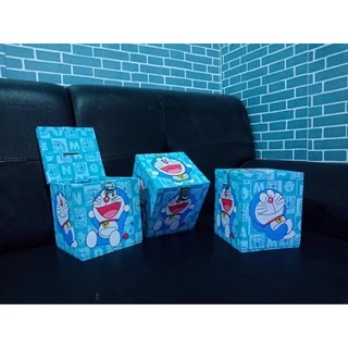 โดเรม่อนกระปุกออมสินกล่องไม้​กล่องTIPBOXกล่องเก็บของโดเรม่อนน่ารัก​(doraemon)​🌠🌠มาพร้อมตัวล๊อคกุญแจ แบบเปิดและปิดฝา