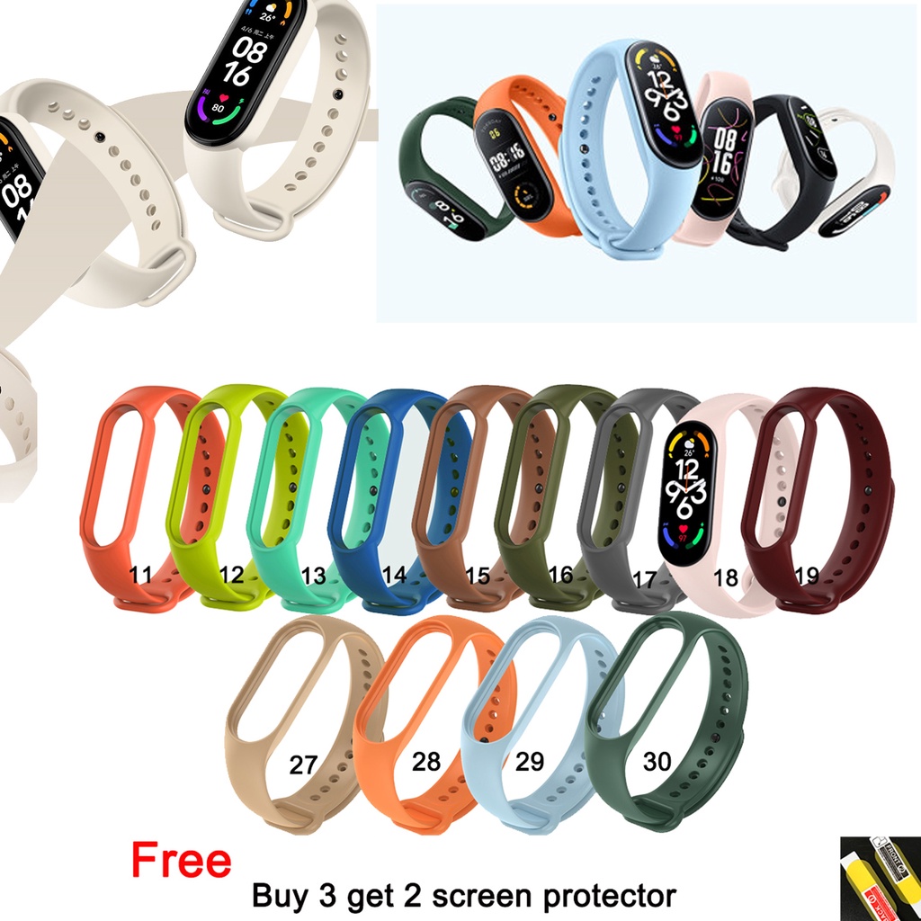 สายนาฬิกา ซิลิโคน สำหรับ Xiaomi Miband 7  สายนาฬิกา mi band 7 สายยาง สีๆ สายนาฬิกา mi band 5/6/7