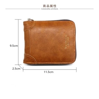 MenBense ใหม่ผู้ชายกระเป๋าสตางค์สั้นสไตล์ลําลองความจุขนาดใหญ่หลายบัตรช่องวินเทจผู้ชายซิปกระเป๋าสตางค์กระเป๋าสตางค์ใบสั้น