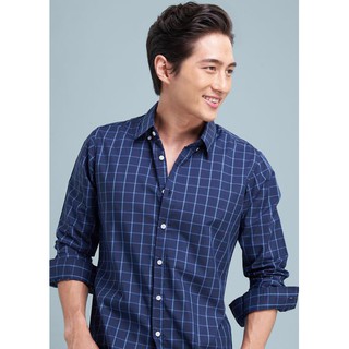 Homme เสื้อเชิ้ตแขนยาว ลายตารางเล็ก