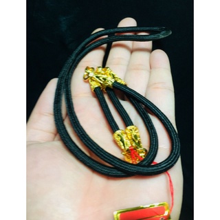 สร้อยคอเชือกร่ม ปล้องทอง ฝังเพชร  ชุบทองไมครอน สินค้าขายดีพร้อมส่ง