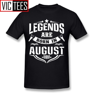 เสื้อยืด ผ้าฝ้าย 100% พิมพ์ลายตัวอักษร Legends Are Born In August ขนาดใหญ่ คุณภาพดี สําหรับผู้ชายS-5XL