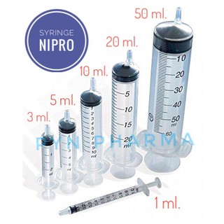 กระบอกฉีดยา Nipro Syringe 1ml 3ml 10ml 20ml และ 50ml without needle