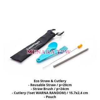ลดราคาจํากัด | TUPPERWARE ซองใส่ช้อนส้อม ฟาง Eco สีดํา