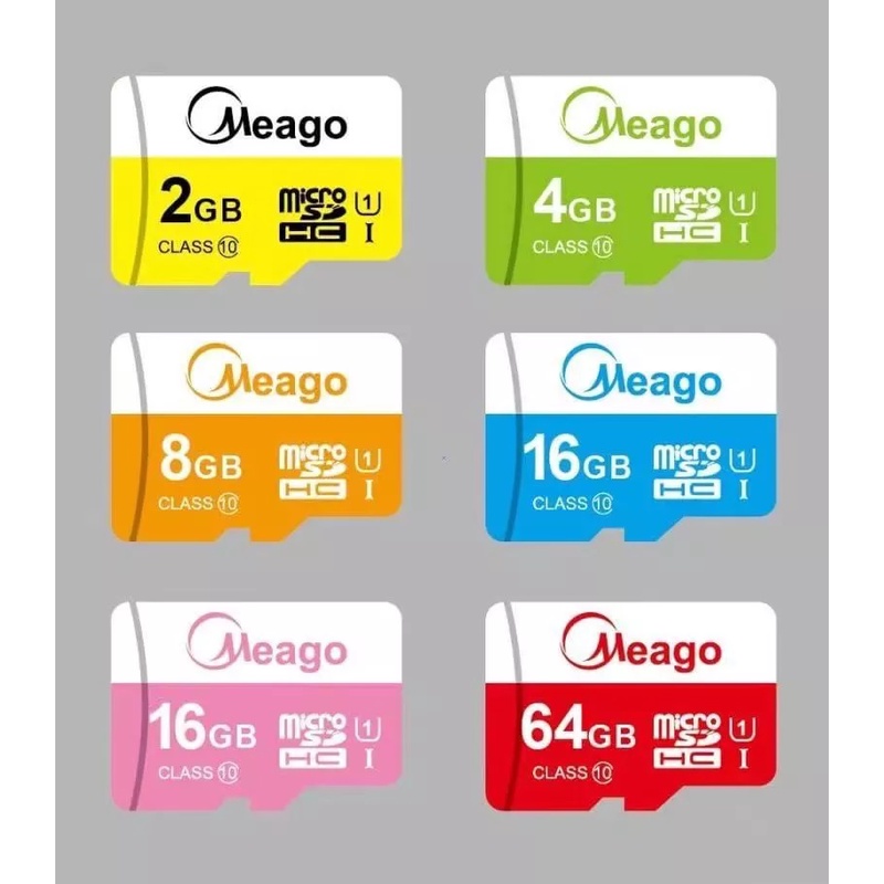 เมมโมรี่การ์ด Meago Micro SD Card / Micro SDHC Card 2 GB / Class 10 เมมโมรี่ 2GB / 4GB / 8GB / 16GB / 32GB / 64GB memory