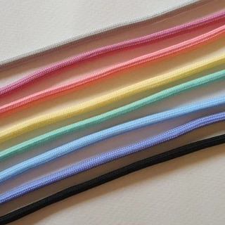 (#114)[5,10หลา] เชือกกลม polyester ขนาด 5mm. เนื้อนุ่ม มีไส้ แบ่งขาย 5,10หลา