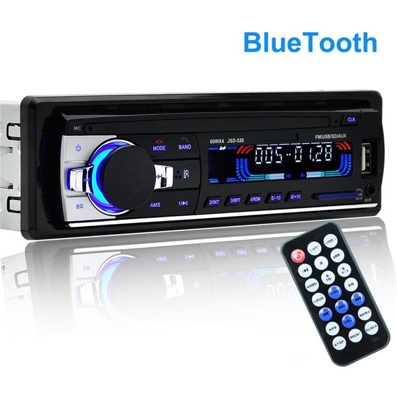 1 Din FM บลูทู ธ เครื่องเสียงวิทยุสเตอริโอในรถยนต์เครื่องเล่น MP3 USB / SD / AUX-IN / FM