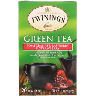 ขายแยกซอง 1.5กรัม Twinings, Green Tea, Pomegranate, Raspberry &amp; Strawberry