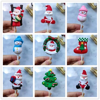 【Xmas】ถุงเท้าซานตาคลอสสโนว์แมนสําหรับตกแต่งเค้กต้นคริสต์มาส