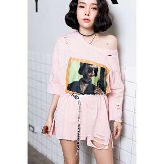 💘เดรสผ้ายืด ทรงoversize