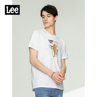 สินค้าใหม่ Lee2020_เสื้อยืดแขนสั้นผู้ชายพิมพ์ลายมาตรฐานหลากสี LMT0011523RX สีขาว