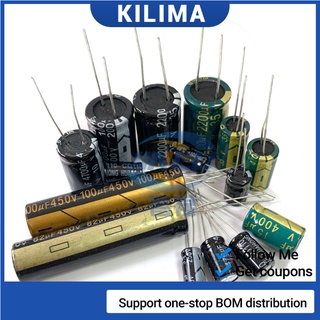 ตัวเก็บประจุอลูมิเนียมไฟฟ้า 450V 4.7UF 6.8UF 10UF 22UF 33UF 47UF 68UF 100UF 120UF 150UF 220UF 20 ชิ้น