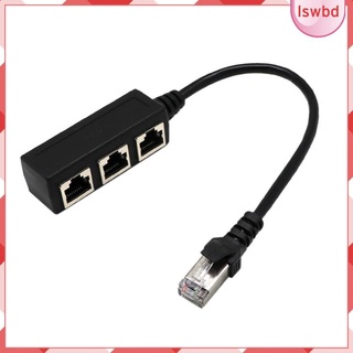 [In Stock]  Splitter Adapter,  1 Male to 3 Female Ports Socket Adapter Interface Ethernet Cable 8P8C Extender Plug LAN Network Connector