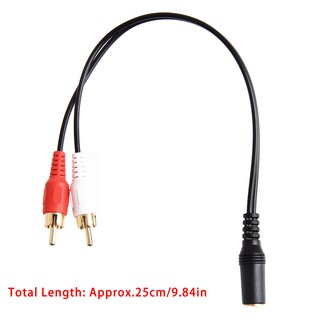 สายเคเบิ้ลขนาด3 . 5 mm Stereo Female Jack To 2 Male Rca ปลั๊กแปลงเสียง Y Splliter