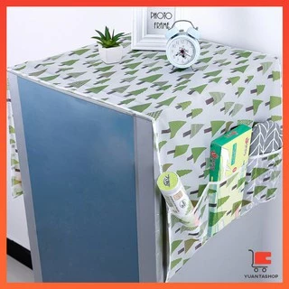 ผ้าคลุมตู้เย็น กันน้ำและกันฝุ่น มีช่องเก็บของสองข้าง ล้างน้ำได้ Refrigerator Cover with Pocket