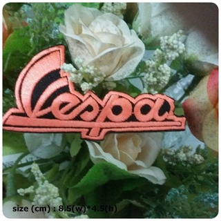 Vespa ไบค์เกอร์ ตัวรีดติดเสื้อ อาร์มรีด อาร์มปัก ตกแต่งเสื้อผ้า หมวก กระเป๋า แจ๊คเก็ตยีนส์ Racing Embroidered Iron on...