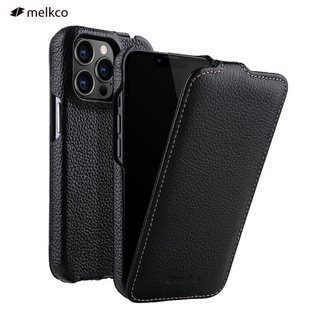 Melkco เคสโทรศัพท์มือถือหนังวัวแท้ ฝาพับ เนื้อแมตต์ หรูหรา สําหรับ iPhone 13 Pro Max 12 Mini 11 Pro Max