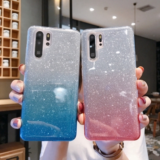 เคสนิ่ม  Huawei P30 Pro / P30 /P30 lite : เคสประกายเพชรไล่สี ทูโทน ฟรุ้งฟริ้ง วิ้งๆ สวยงาม